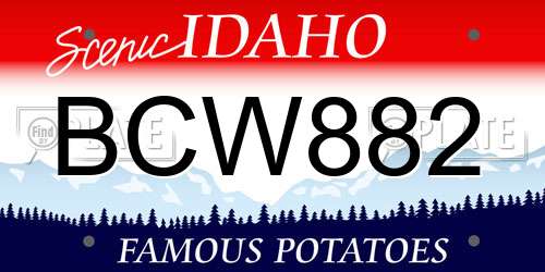 BCW882 Idaho License Plate