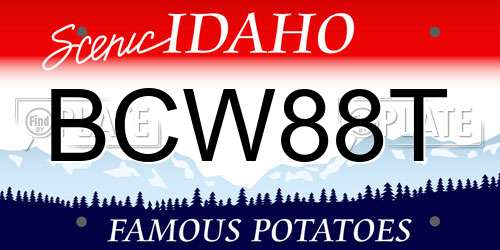 BCW88T Idaho License Plate