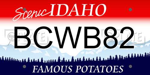 BCWB82 Idaho License Plate