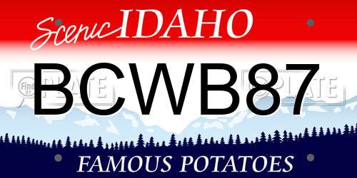 BCWB87 Idaho License Plate