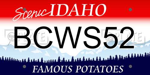 BCWS52 Idaho License Plate