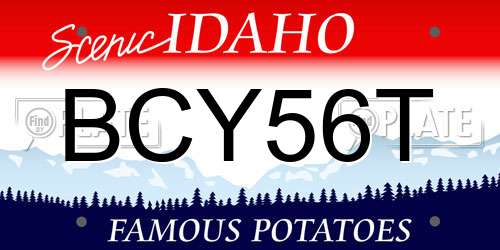 BCY56T Idaho License Plate