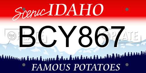 BCY867 Idaho License Plate