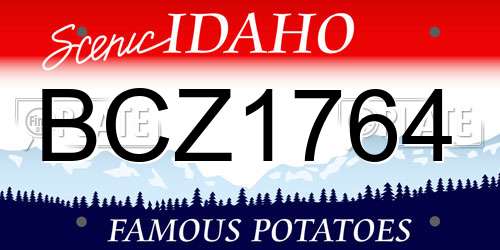 BCZ1764 Idaho License Plate