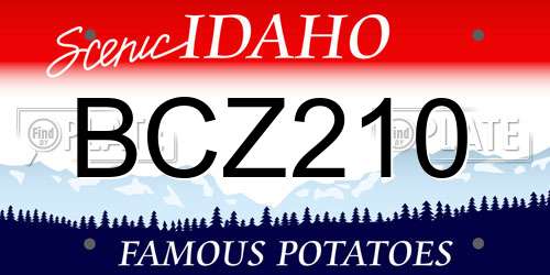 BCZ210 Idaho License Plate