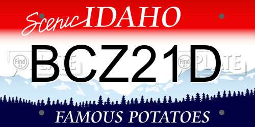 BCZ21D Idaho License Plate