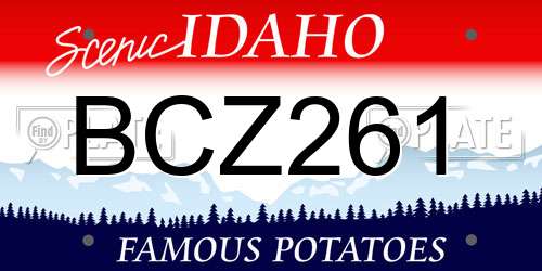 BCZ261 Idaho License Plate