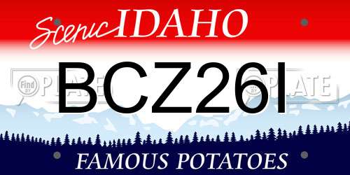 BCZ26I Idaho License Plate