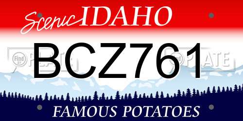 BCZ761 Idaho License Plate
