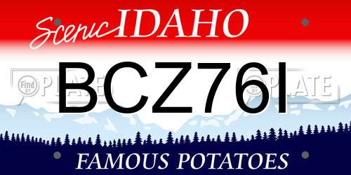 BCZ76I Idaho License Plate