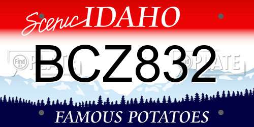 BCZ832 Idaho License Plate