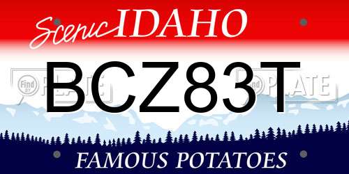 BCZ83T Idaho License Plate