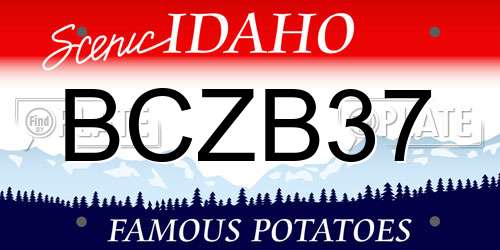 BCZB37 Idaho License Plate