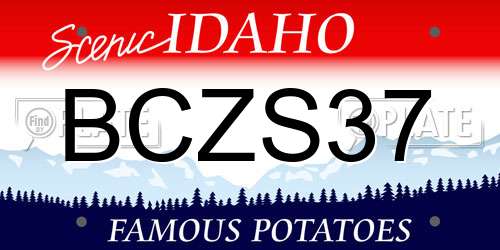BCZS37 Idaho License Plate