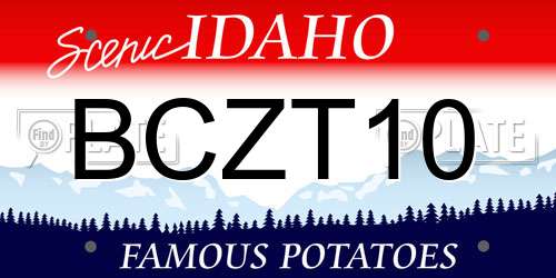 BCZT10 Idaho License Plate
