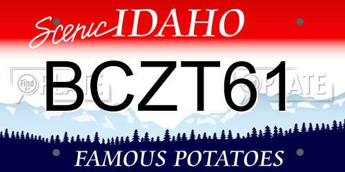 BCZT61 Idaho License Plate