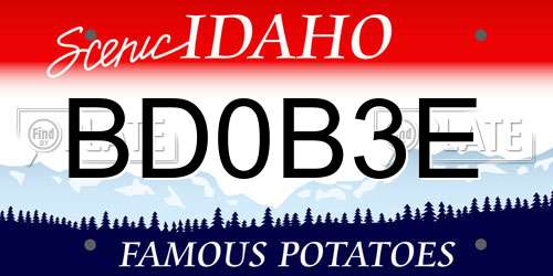 BD0B3E Idaho License Plate