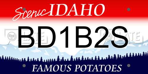 BD1B2S Idaho License Plate