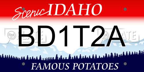 BD1T2A Idaho License Plate