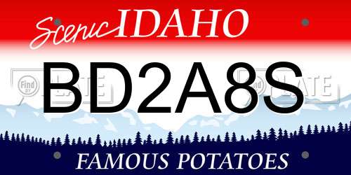 BD2A8S Idaho License Plate