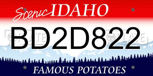 BD2D822 Idaho License Plate
