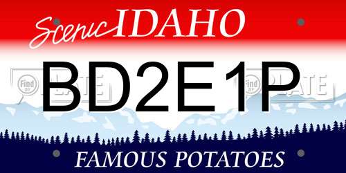 BD2E1P Idaho License Plate