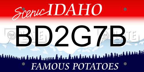 BD2G7B Idaho License Plate
