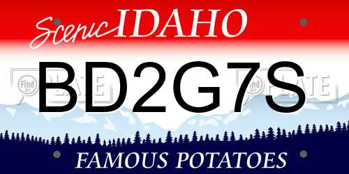 BD2G7S Idaho License Plate