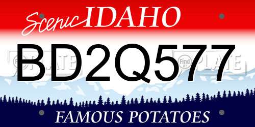 BD2Q577 Idaho License Plate