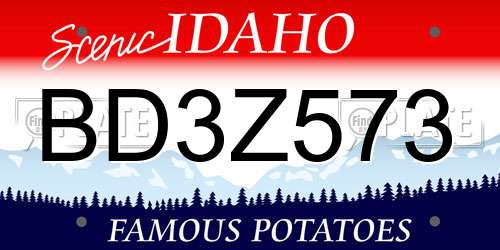 BD3Z573 Idaho License Plate