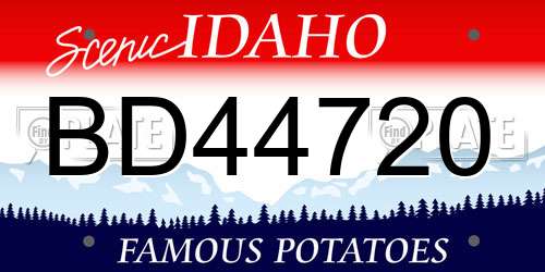 BD44720 Idaho License Plate