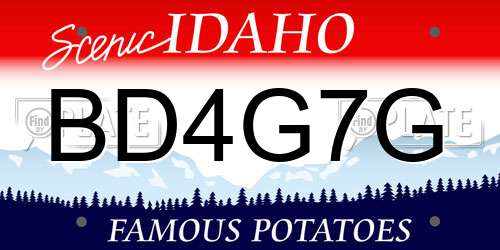 BD4G7G Idaho License Plate