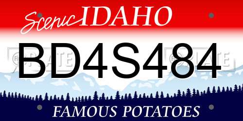 BD4S484 Idaho License Plate