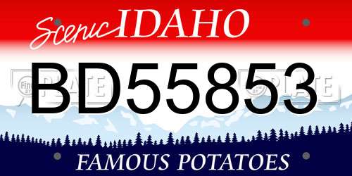 BD55853 Idaho License Plate