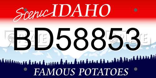 BD58853 Idaho License Plate