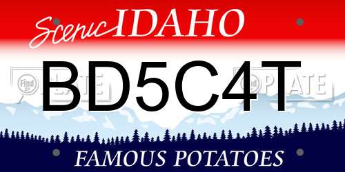 BD5C4T Idaho License Plate