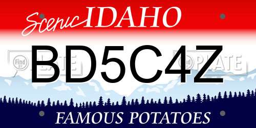 BD5C4Z Idaho License Plate