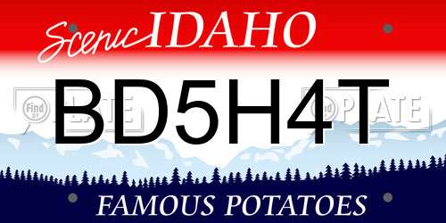 BD5H4T Idaho License Plate