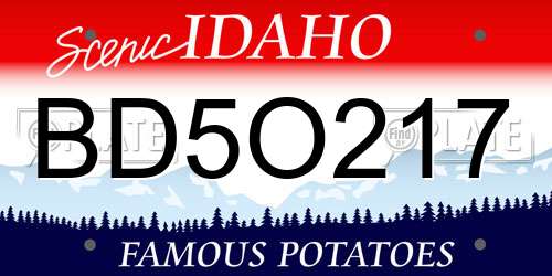 BD5O217 Idaho License Plate