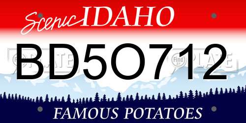 BD5O712 Idaho License Plate