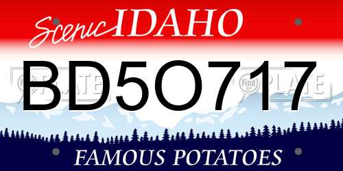 BD5O717 Idaho License Plate