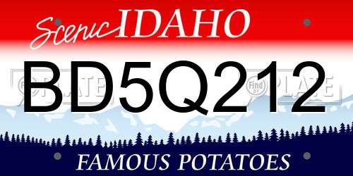 BD5Q212 Idaho License Plate