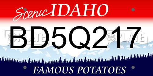 BD5Q217 Idaho License Plate
