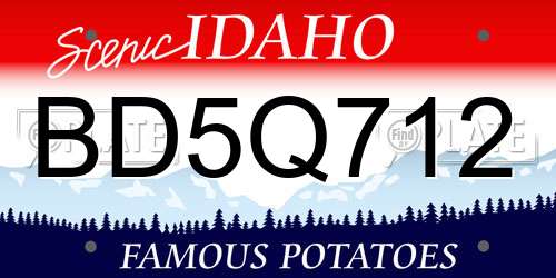 BD5Q712 Idaho License Plate