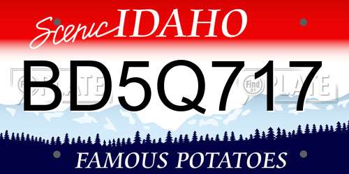 BD5Q717 Idaho License Plate