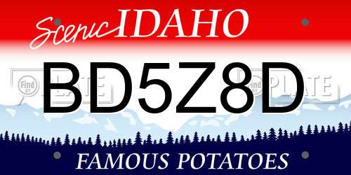 BD5Z8D Idaho License Plate