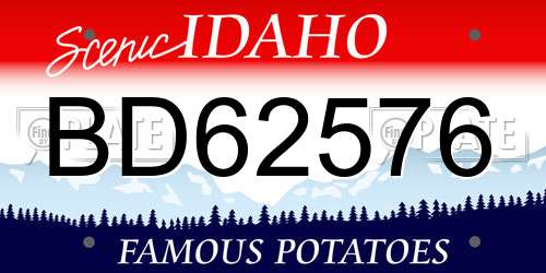 BD62576 Idaho License Plate
