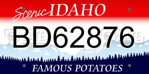 BD62876 Idaho License Plate