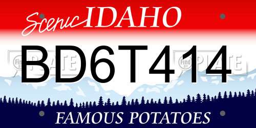 BD6T414 Idaho License Plate