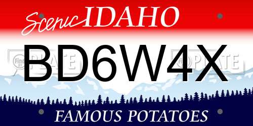 BD6W4X Idaho License Plate